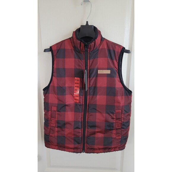 NWT Boy's Vest Puffer Reversible Buffalo David Bitton Fleece Vest Medium - Picture 3 of 5